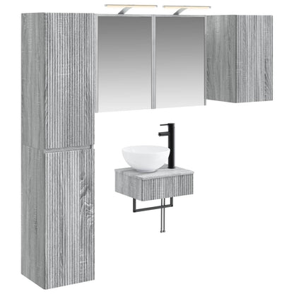 Bathroom Furniture Set 5 pcs Grey Sonoma