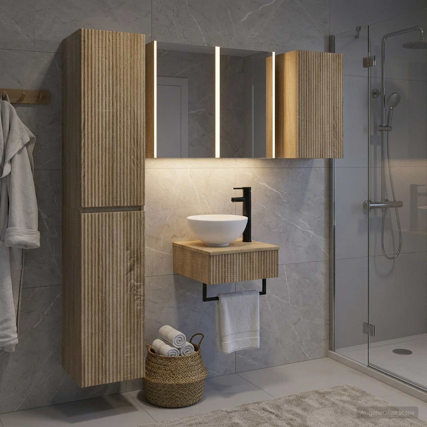 Bathroom Furniture Set 5 pcs Sonoma Oak