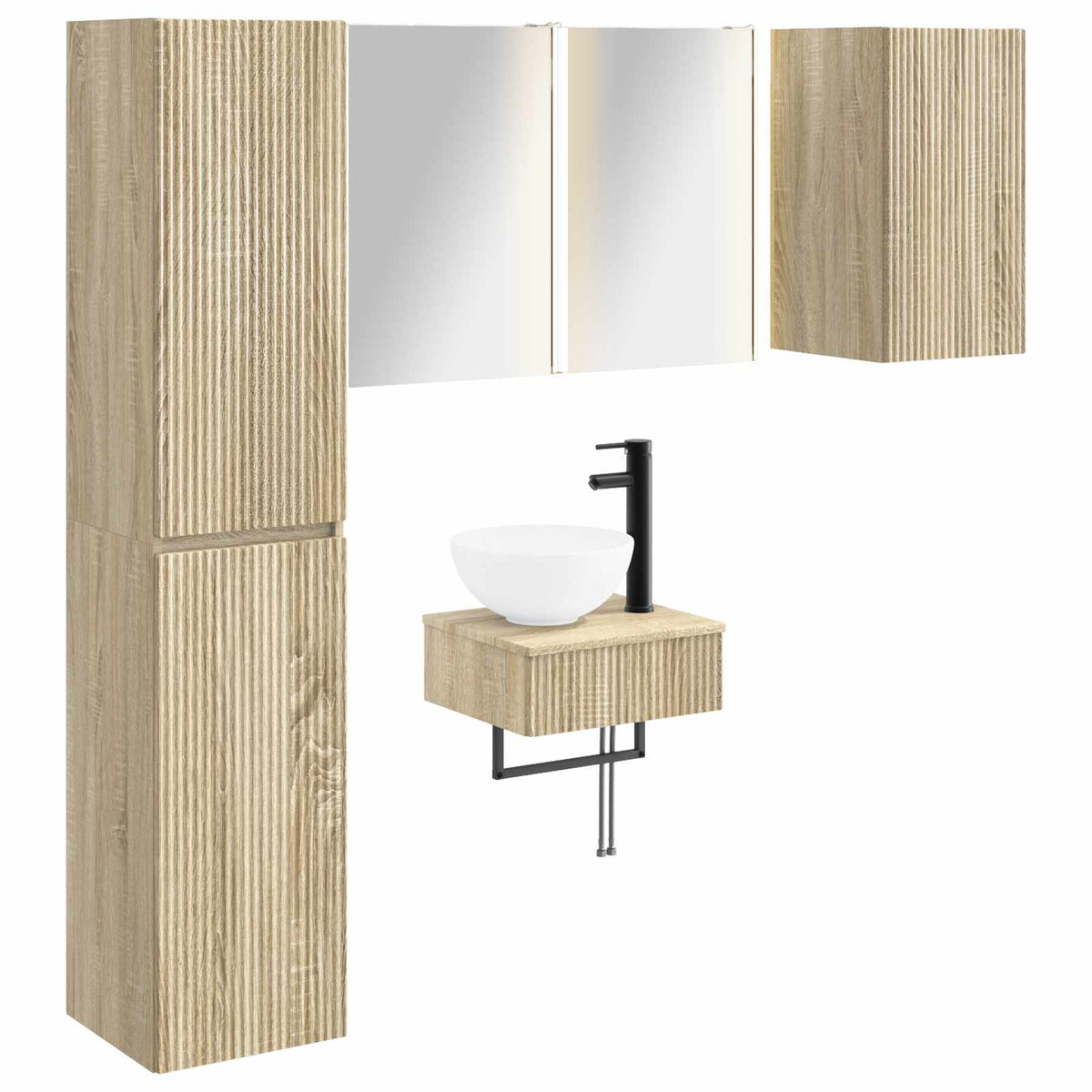Bathroom Furniture Set 5 pcs Sonoma Oak