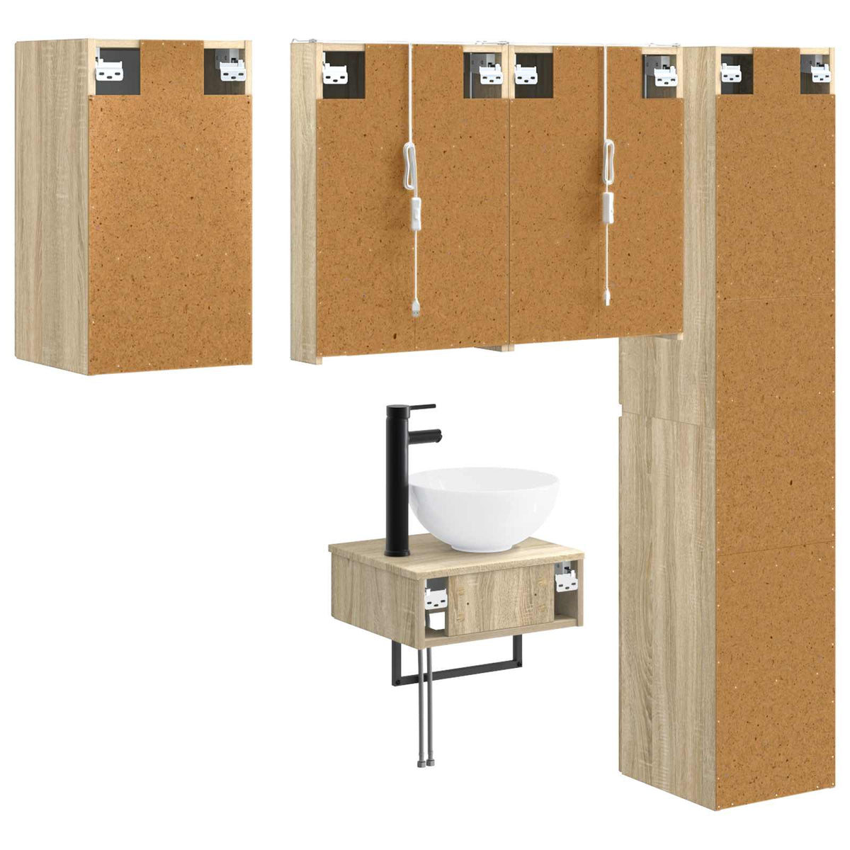 Bathroom Furniture Set 5 pcs Sonoma Oak
