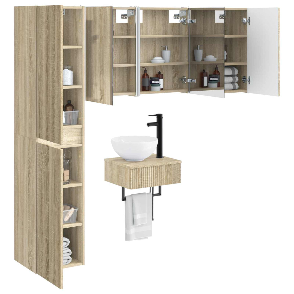 Bathroom Furniture Set 5 pcs Sonoma Oak