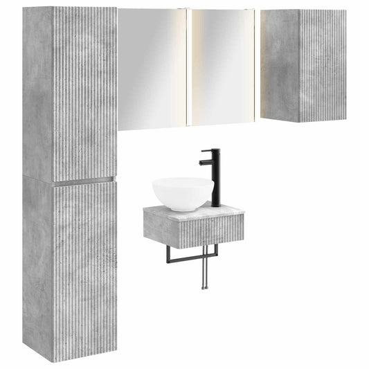 Bathroom Furniture Set 5 pcs Concrete Grey