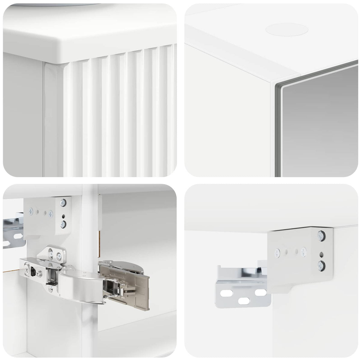 Bathroom Furniture Set 5 pcs White Engineered Wood and Glass