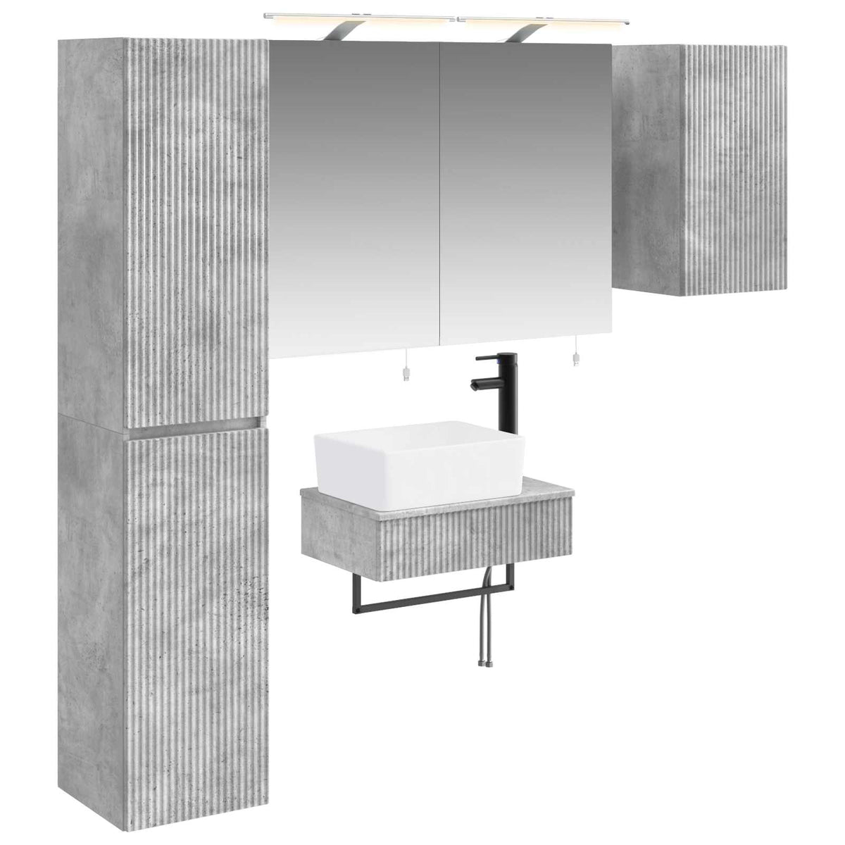 Bathroom Furniture Set 5 pcs Concrete Grey