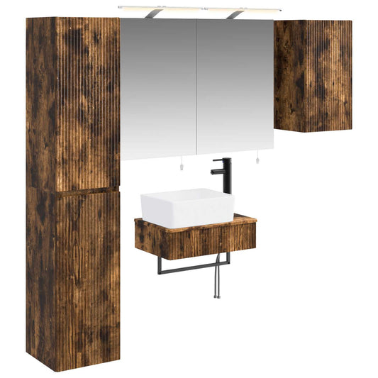 Bathroom Furniture Set 5 pcs Smoked Oak