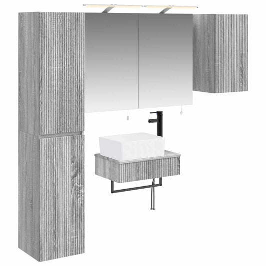 Bathroom Furniture Set 5 pcs Grey Sonoma