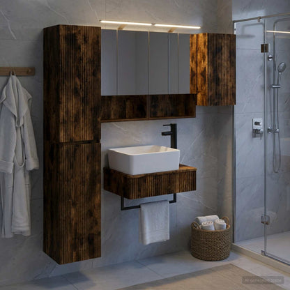 Bathroom Furniture Set 5 pcs Smoked Oak