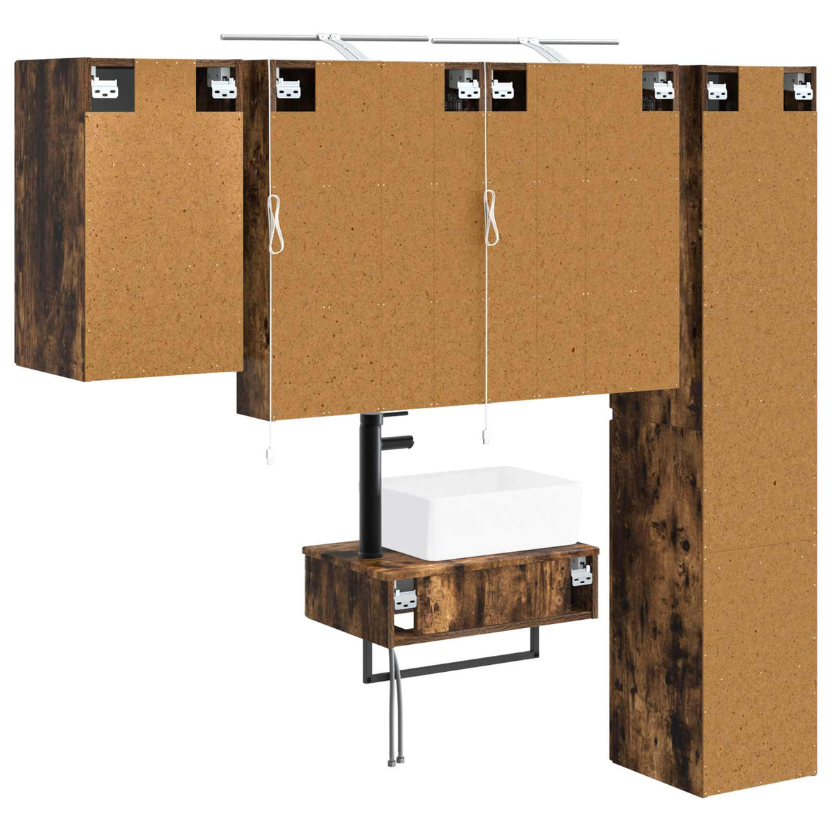Bathroom Furniture Set 5 pcs Smoked Oak