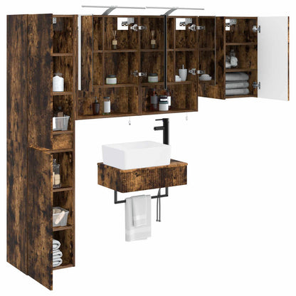 Bathroom Furniture Set 5 pcs Smoked Oak