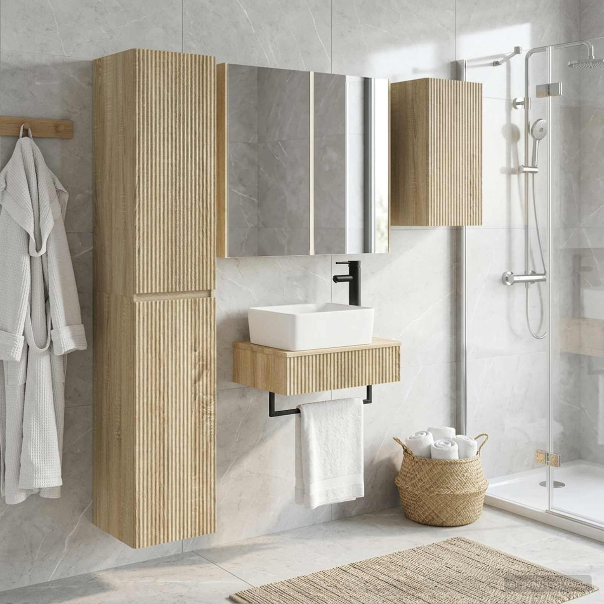 Bathroom Furniture Set 5 pcs Sonoma Oak
