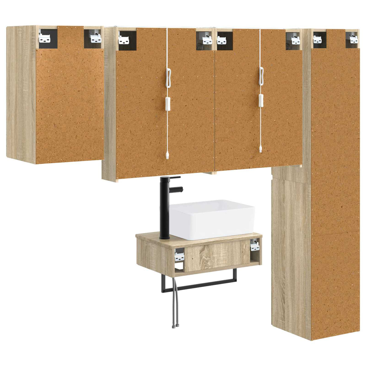 Bathroom Furniture Set 5 pcs Sonoma Oak