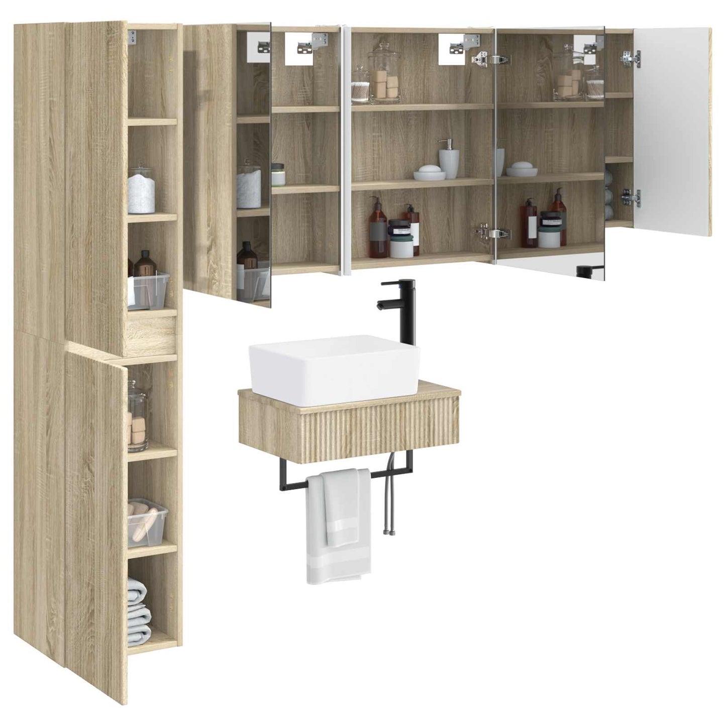 Bathroom Furniture Set 5 pcs Sonoma Oak
