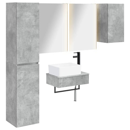 Bathroom Furniture Set 5 pcs Concrete Grey