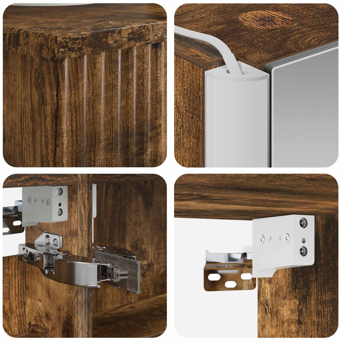 Bathroom Furniture Set 5 pcs Smoked Oak