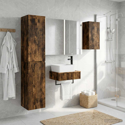 Bathroom Furniture Set 5 pcs Smoked Oak