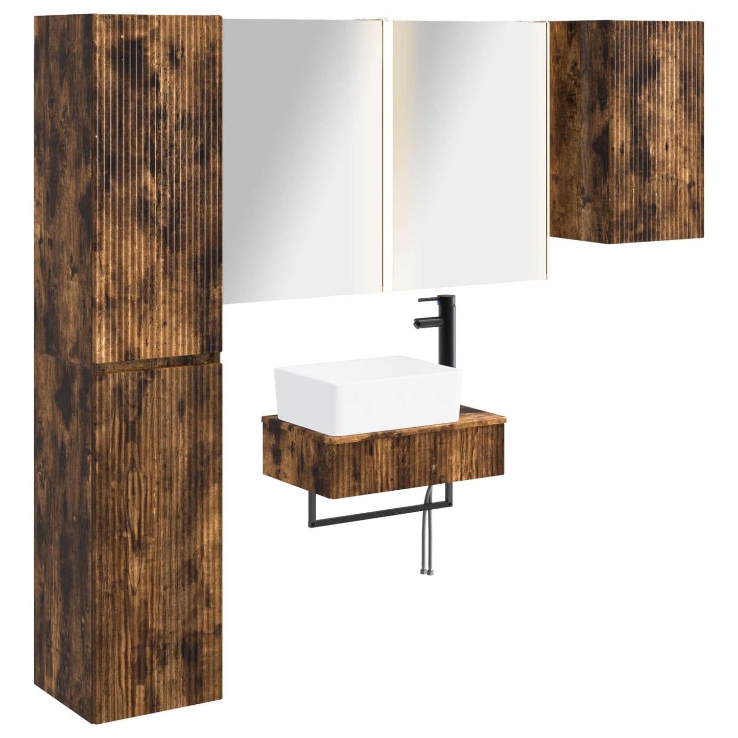 Bathroom Furniture Set 5 pcs Smoked Oak