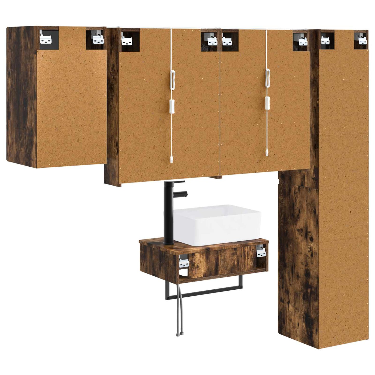 Bathroom Furniture Set 5 pcs Smoked Oak