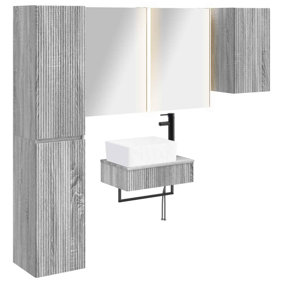 Bathroom Furniture Set 5 pcs Grey Sonoma