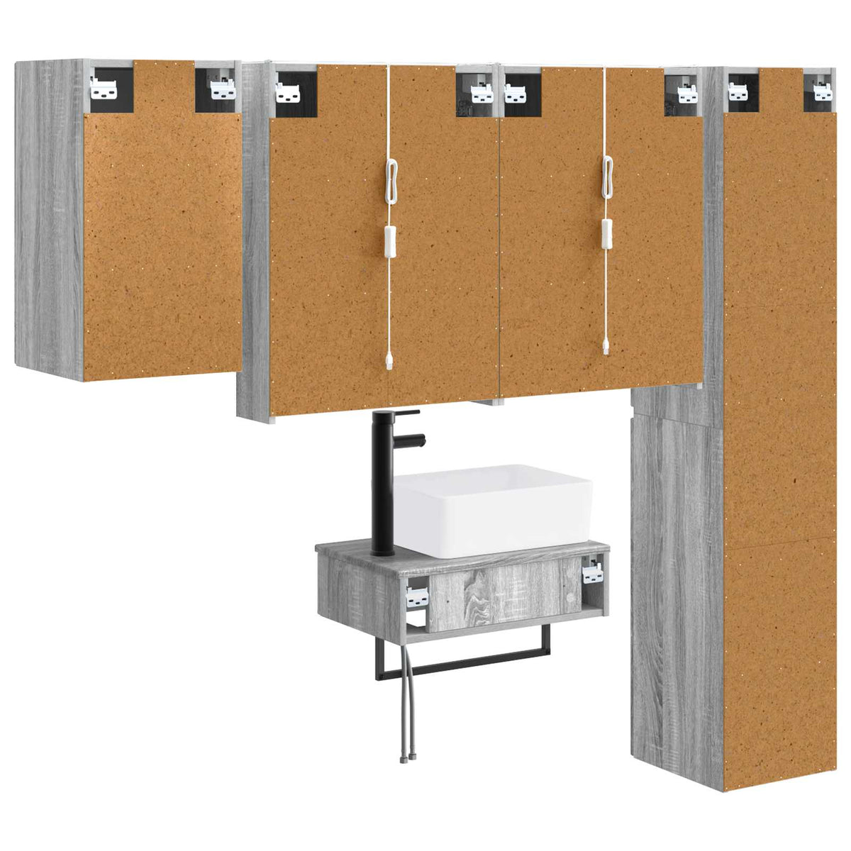 Bathroom Furniture Set 5 pcs Grey Sonoma