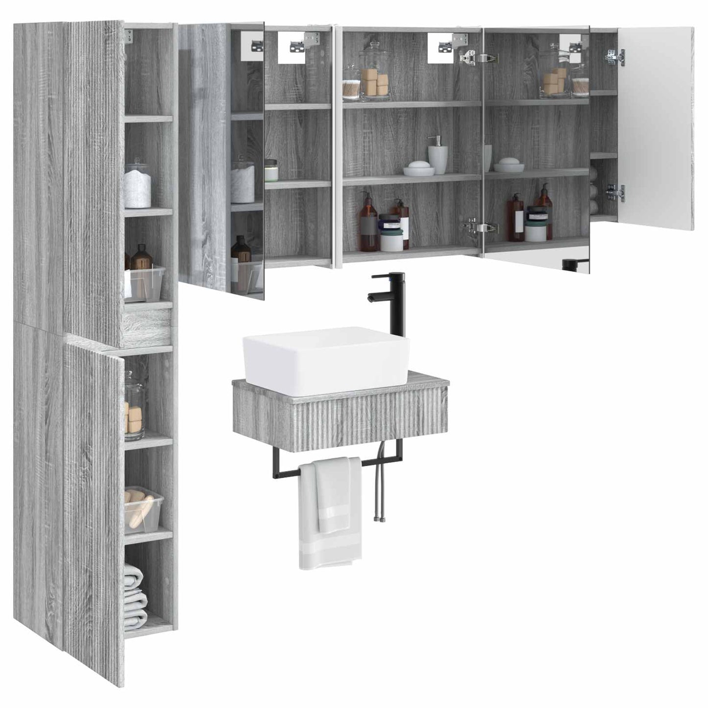 Bathroom Furniture Set 5 pcs Grey Sonoma
