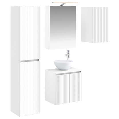 Bathroom Cabinet Set 5 pcs White 50 x 14.5 x 70 cm