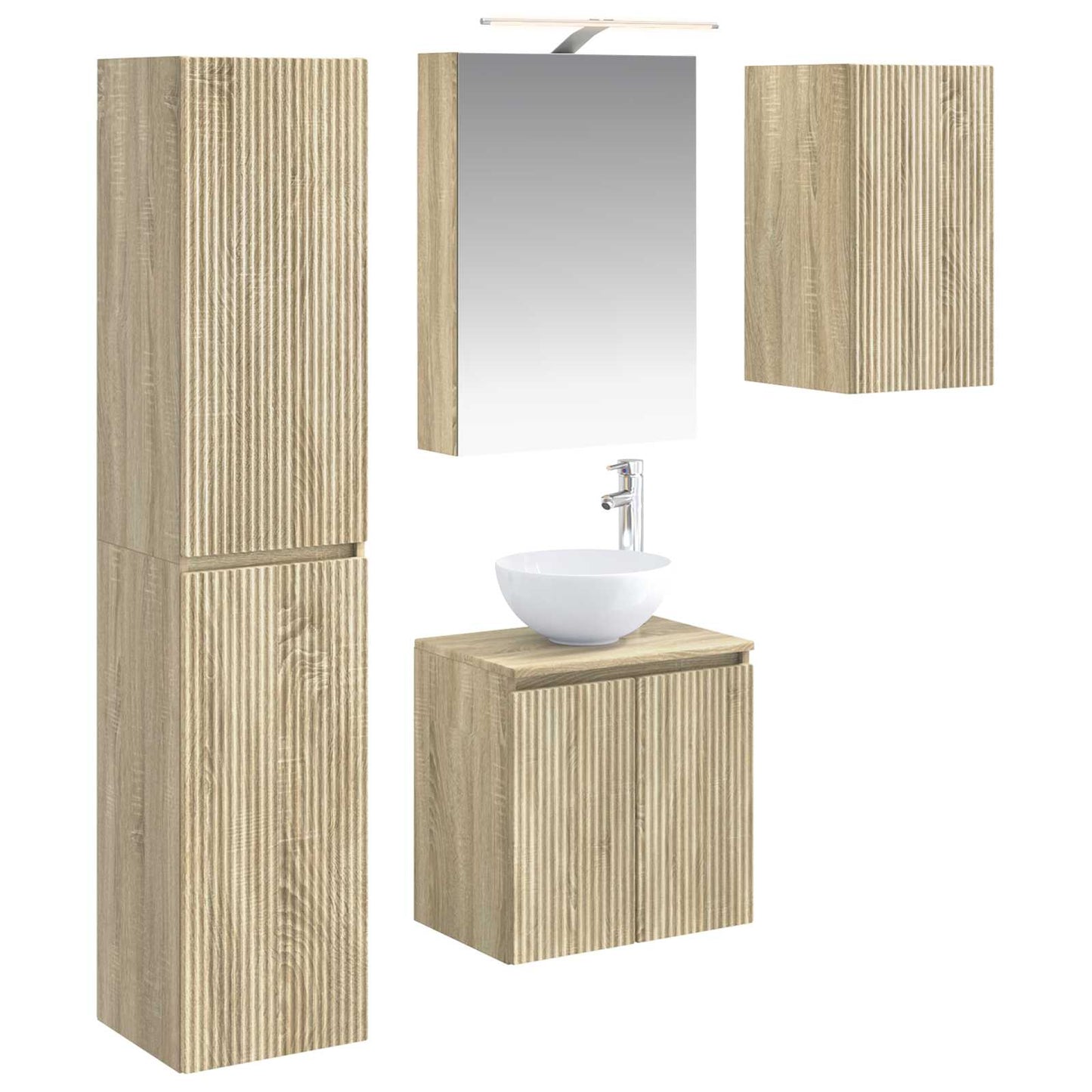 Bathroom Cabinet Set 5 pcs Sonoma Oak 50 x 14.5 x 70 cm