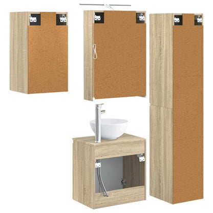Bathroom Cabinet Set 5 pcs Sonoma Oak 50 x 14.5 x 70 cm
