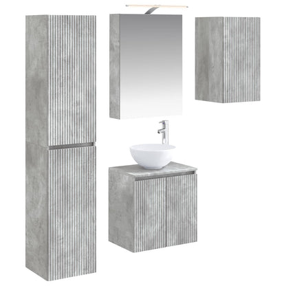 Bathroom Cabinet Set 5 pcs Concrete Grey 50 x 14.5 x 70 cm