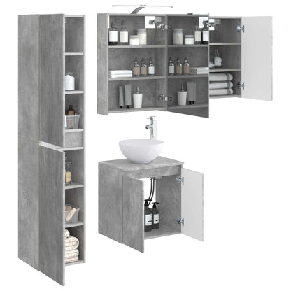 Bathroom Cabinet Set 5 pcs Concrete Grey 50 x 14.5 x 70 cm