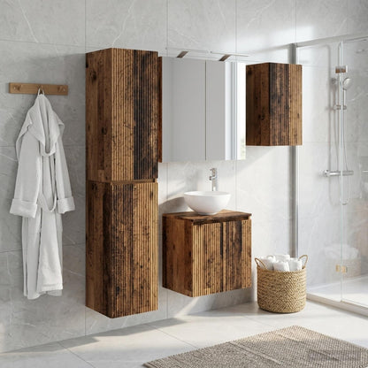 Bathroom Cabinet Set 5 pcs Old Wood 50 x 14.5 x 70 cm