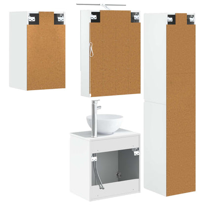 Bathroom Cabinet Set 5 pcs White 50 x 14.5 x 70 cm