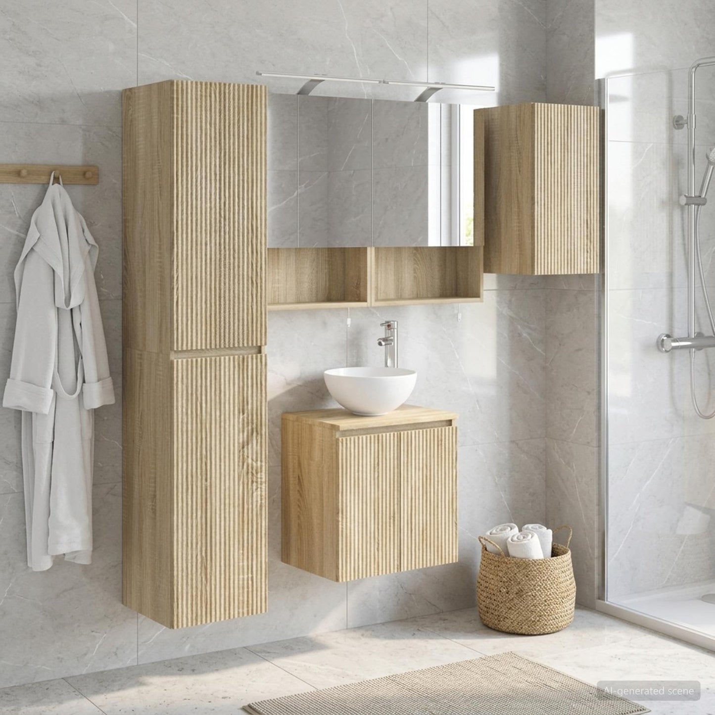 Bathroom Cabinet Set 5 pcs Sonoma Oak 50 x 14.5 x 70 cm