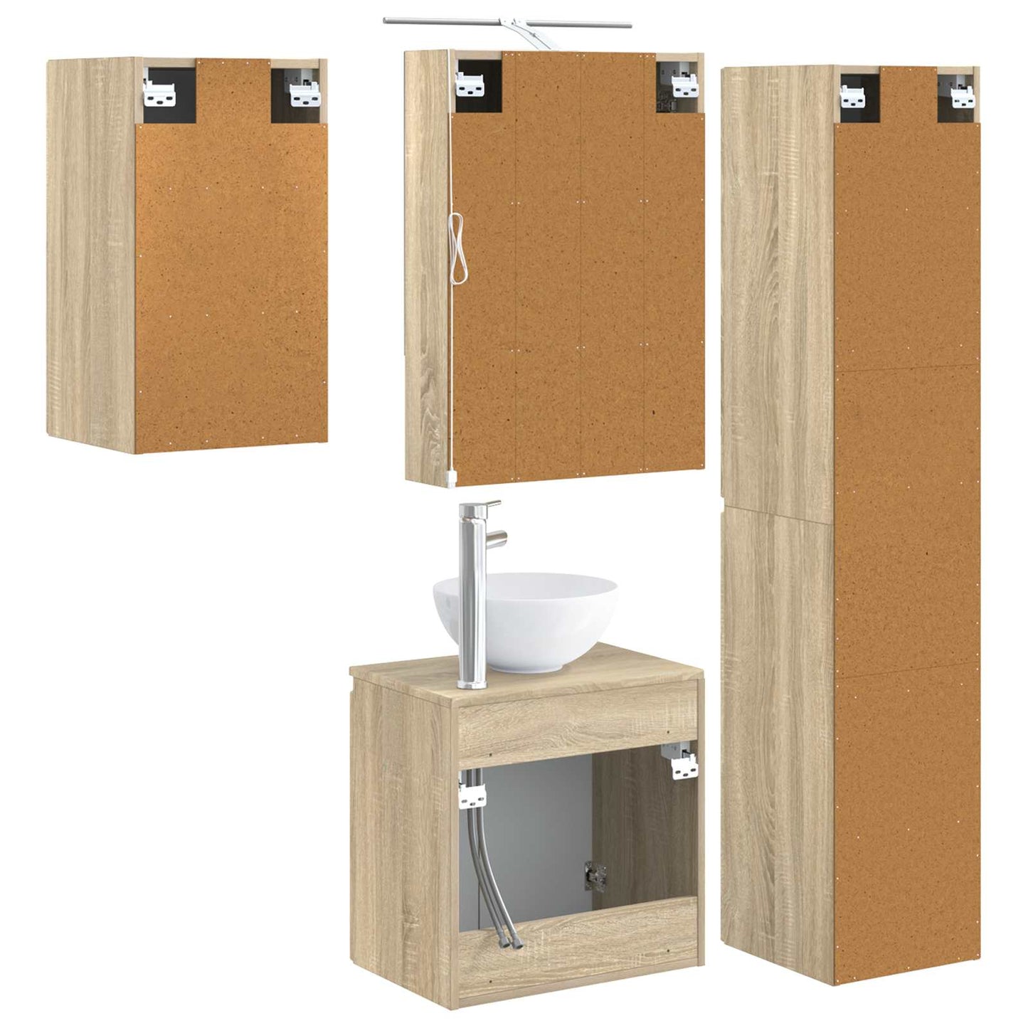 Bathroom Cabinet Set 5 pcs Sonoma Oak 50 x 14.5 x 70 cm