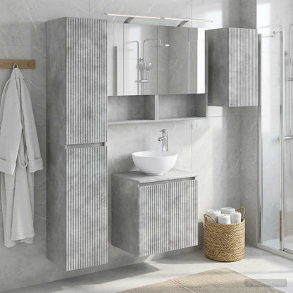 Bathroom Cabinet Set 5 pcs Concrete Grey 50 x 14.5 x 70 cm