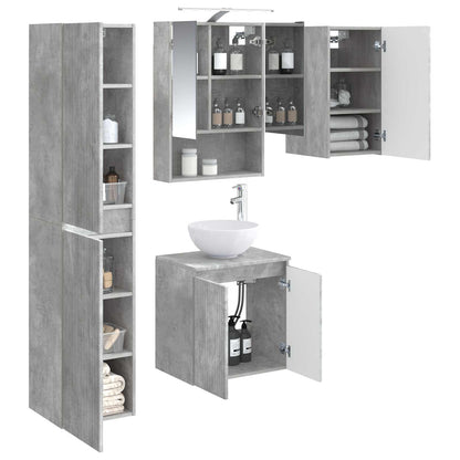 Bathroom Cabinet Set 5 pcs Concrete Grey 50 x 14.5 x 70 cm