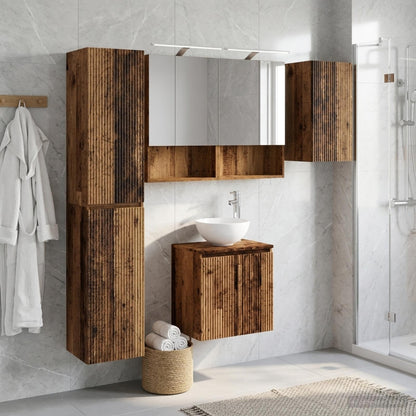 Bathroom Cabinet Set 5 pcs Old Wood 50 x 14.5 x 70 cm
