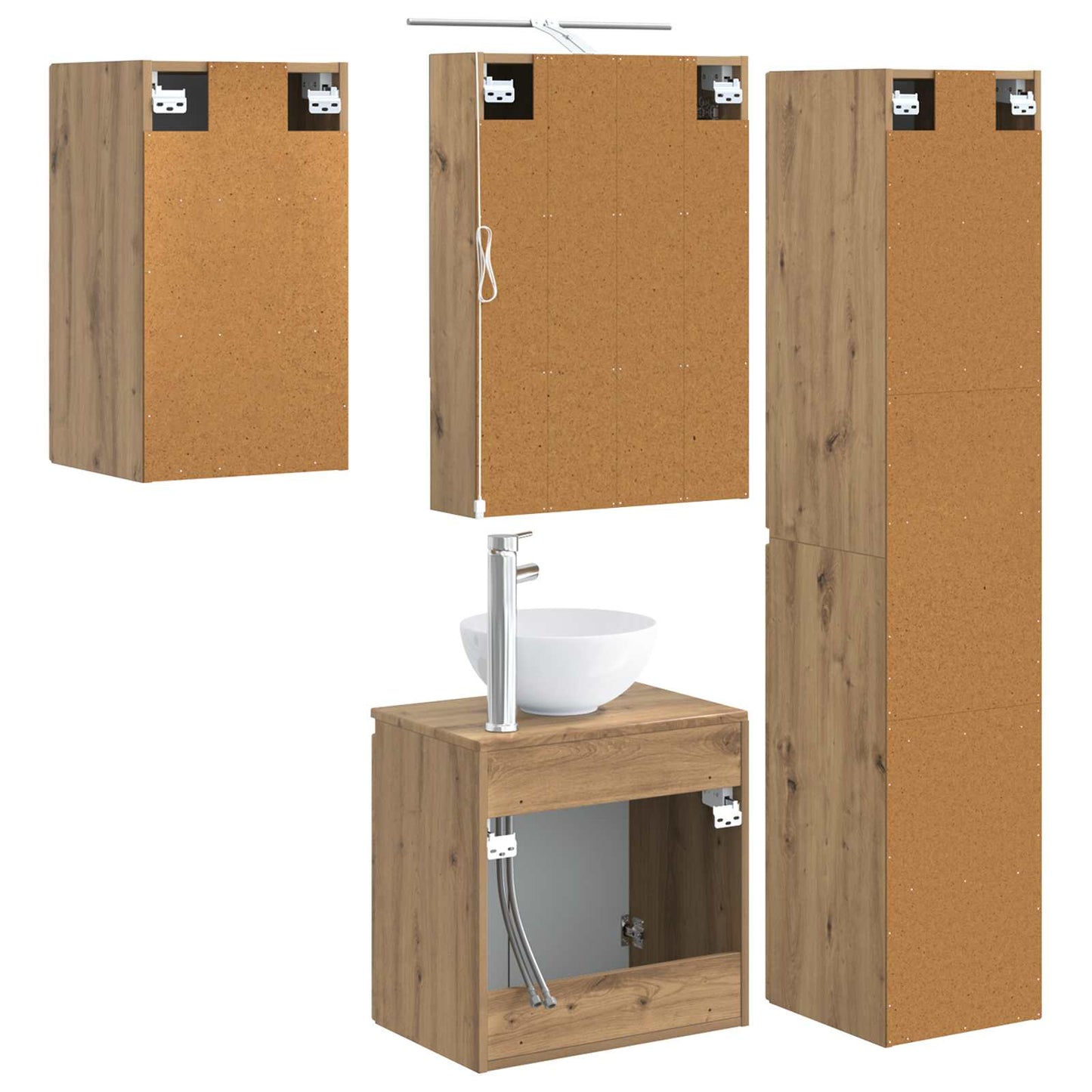 Bathroom Cabinet Set 5 pcs Artisan Oak 50 x 14.5 x 70 cm