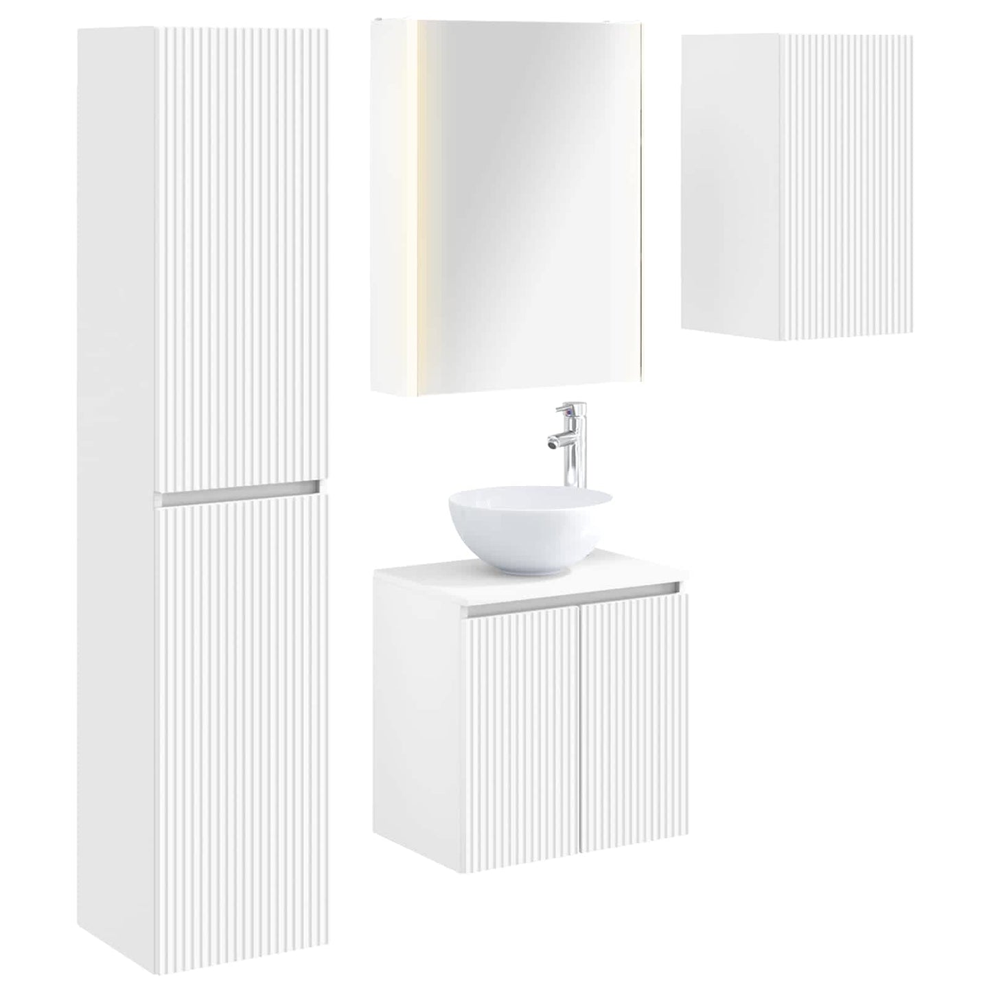 Bathroom Cabinet Set 5 pcs White 53 x 15.5 x 70 cm