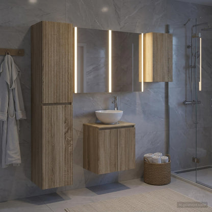 Bathroom Cabinet Set 5 pcs Sonoma Oak 53 x 15.5 x 70 cm
