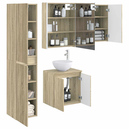 Bathroom Cabinet Set 5 pcs Sonoma Oak 53 x 15.5 x 70 cm