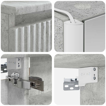 Bathroom Cabinet Set 5 pcs Concrete Grey 53 x 15.5 x 70 cm