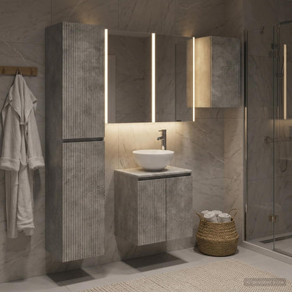 Bathroom Cabinet Set 5 pcs Concrete Grey 53 x 15.5 x 70 cm