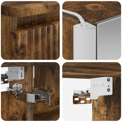 Bathroom Cabinet Set 5 pcs Smoked Oak 53 x 15.5 x 70 cm