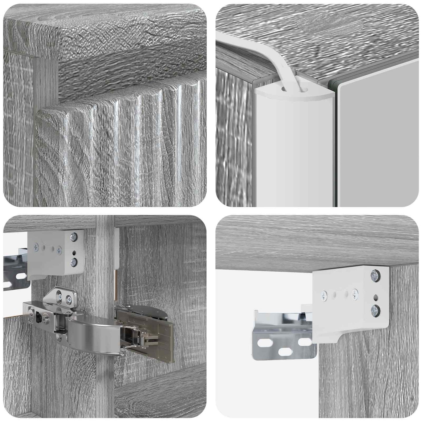 Bathroom Cabinet Set 5 pcs Grey Sonoma 53 x 15.5 x 70 cm