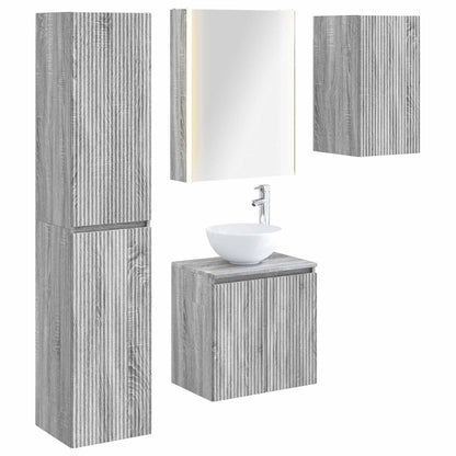 Bathroom Cabinet Set 5 pcs Grey Sonoma 53 x 15.5 x 70 cm
