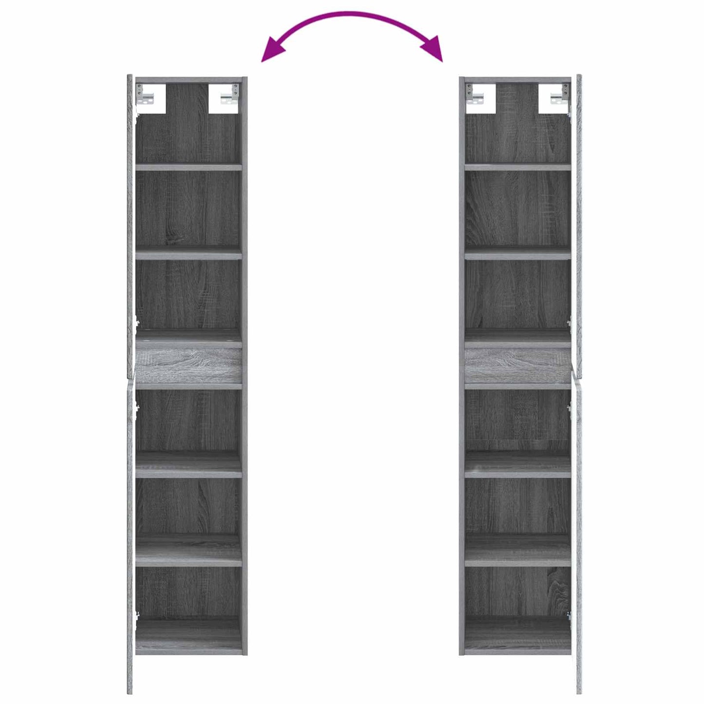 Bathroom Cabinet Set 5 pcs Grey Sonoma 53 x 15.5 x 70 cm