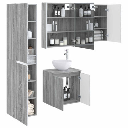 Bathroom Cabinet Set 5 pcs Grey Sonoma 53 x 15.5 x 70 cm
