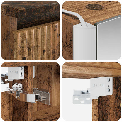 Bathroom Cabinet Set 5 pcs Old Wood 53 x 15.5 x 70 cm