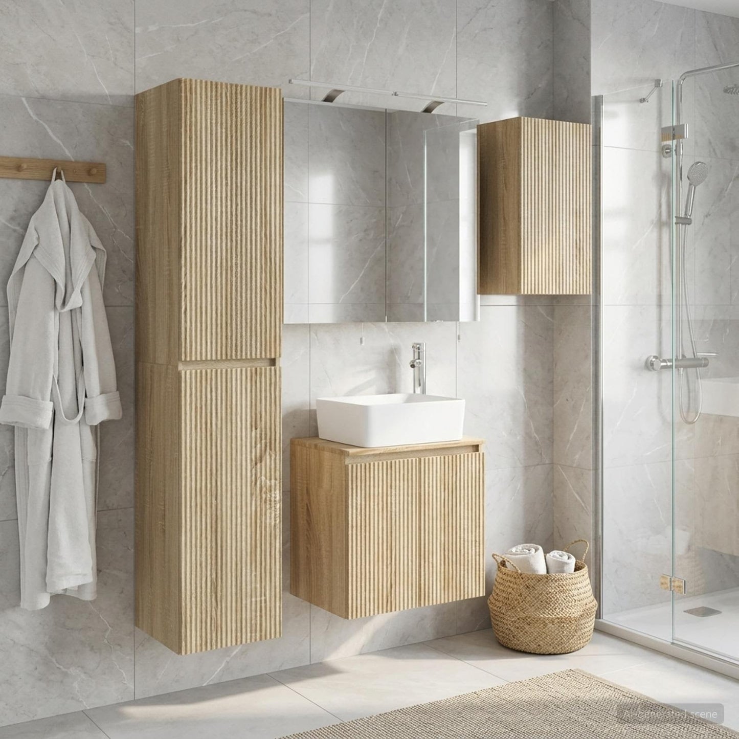 Bathroom Cabinet Set 5 pcs Sonoma Oak 50 x 14.5 x 70 cm