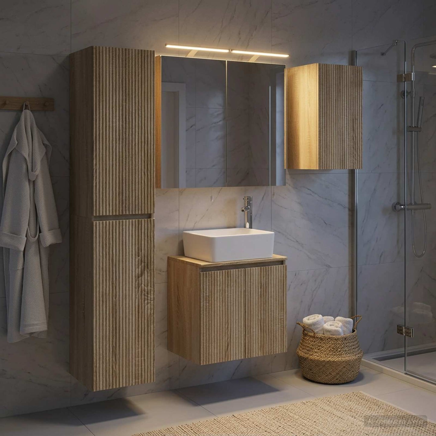 Bathroom Cabinet Set 5 pcs Sonoma Oak Engineered Wood